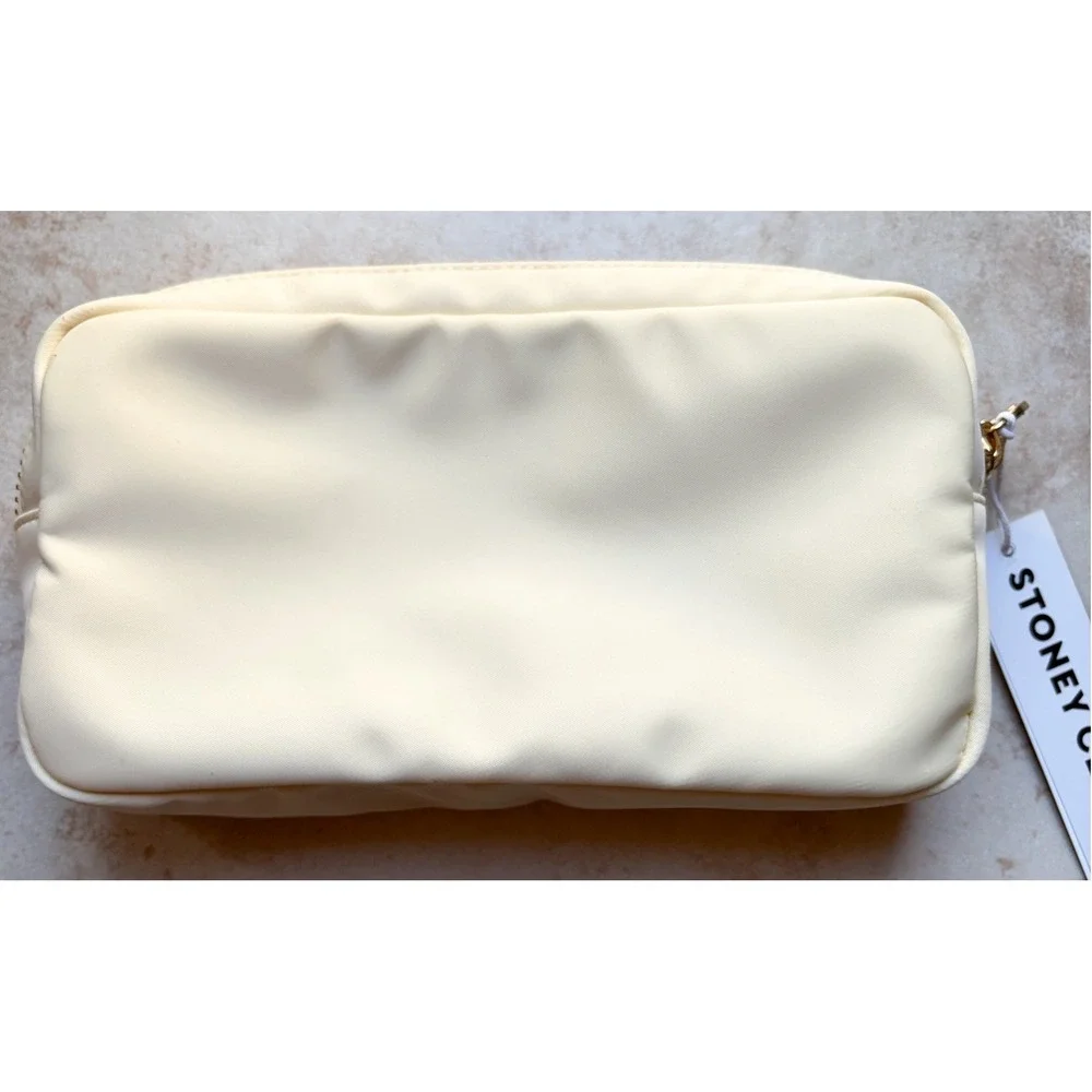 NWT Stoney Clover Lane Nylon Small Pouch Buttercream Heart Patches